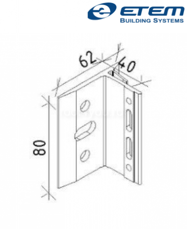 - Structuri fatade ventilate - Consola fixare, L 40x80mm, Etem