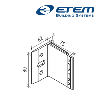 - Structuri fatade ventilate - Consola fixare, L 75x80mm, Etem