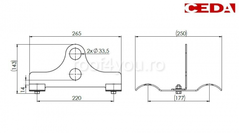 Consola parazapada dubla din otel prevopsit pentru tabla cutata, 177/51 mm [1]