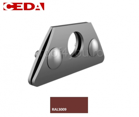 - Aluminiu prevopsit - Consola parazapada simpla din aluminiu pentru tabla faltuita, cu suruburi din otel inoxidabil, Ral 7001, CEDA