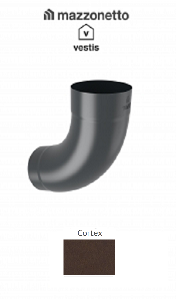 - Jgheaburi si burlane din aluminiu prevopsit - Cot Ø100 la 72° , Aluminiu Mazzonetto Vestis, RAL CORTEX
