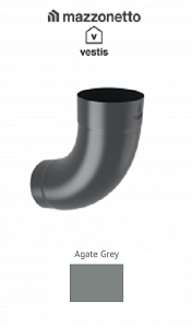 - Jgheaburi si burlane din aluminiu prevopsit - Cot Ø80 la 72° , Aluminiu Mazzonetto Vestis, RAL AGATE GREY