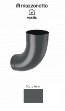 - Jgheaburi si burlane din aluminiu prevopsit - Cot Ø80 la 72° , Aluminiu Mazzonetto Vestis, RAL SLATE GREY