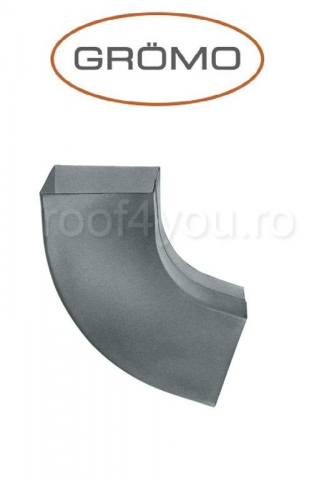 - Jgheaburi si burlane din aluminiu prevopsit - Cot rectangular 72° 100x100mm, Aluminiu GROMO, RAL 7005