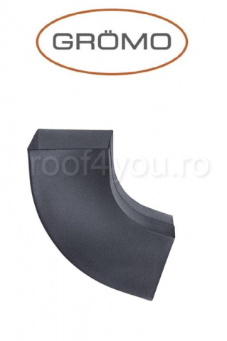 - Jgheaburi si burlane din aluminiu prevopsit - Cot rectangular 72° 100x100mm, Aluminiu GROMO, RAL 7016