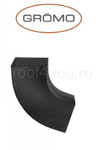- Jgheaburi si burlane din aluminiu prevopsit - Cot rectangular 72° 100x100mm, Aluminiu GROMO, RAL 9005