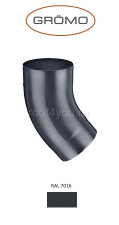 - Jgheaburi si burlane din aluminiu prevopsit - Cot semicircular 40° Ø100, Aluminiu GROMO, RAL 7016