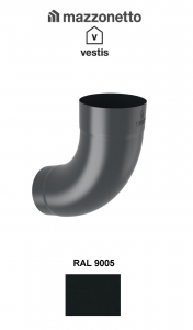 - Sisteme invelitori si fatade - Cot semicircular 72° Ø100, Aluminiu Mazzonetto Vestis, RAL 9005
