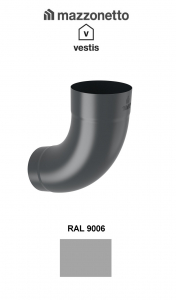 - Sisteme invelitori si fatade - Cot semicircular 72° Ø100, Aluminiu Mazzonetto Vestis, RAL 9006