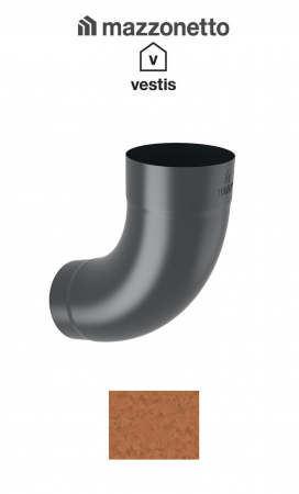 Aluminiu prevopsit - Cot semicircular 72° Ø100, Aluminiu Mazzonetto Vestis, RAL Copper