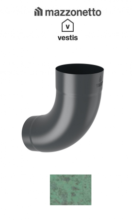 - Jgheaburi si burlane din aluminiu prevopsit - Cot semicircular 72° Ø100, Aluminiu Mazzonetto Vestis, RAL Copper Green