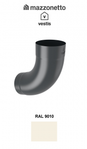 - Sisteme invelitori si fatade - Cot semicircular 72° Ø80, Aluminiu Mazzonetto Vestis, RAL 9010