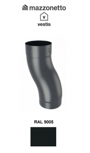 - Sisteme invelitori si fatade - Cot semicircular Curba S Ø80, Aluminiu Mazzonetto Vestis, RAL 9005