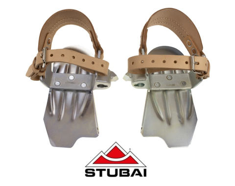 - Auxiliare - Crampoane otel cu legaturi din piele, pentru catarare pe stalp - fara carlige