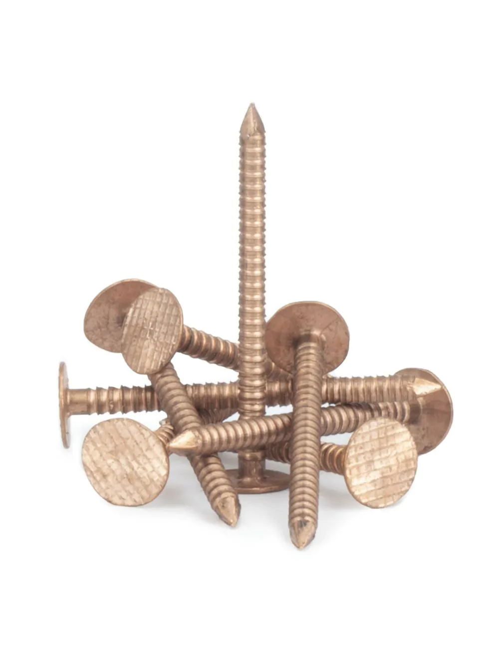 - Accesorii invelitori si fatade - Cuie constructii, vrac, Cupru, inelate, cap mare 3,1x40 mm - 2,5kg