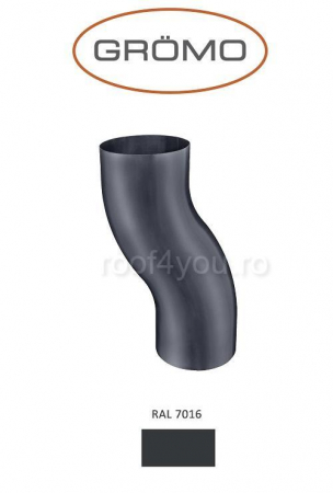 - Jgheaburi si burlane din aluminiu prevopsit - Curba S Ø100, Aluminiu GROMO, RAL 7016