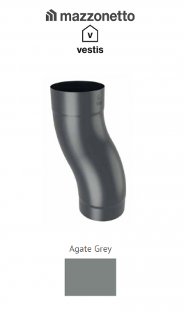 - Jgheaburi si burlane din aluminiu prevopsit - Curba S Ø100, Aluminiu Mazzonetto Vestis, RAL AGATE GREY