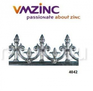 Gard ornamental - Decor standard VMZINC, inaltime 300 mm, lungime 960 mm, Model 4042