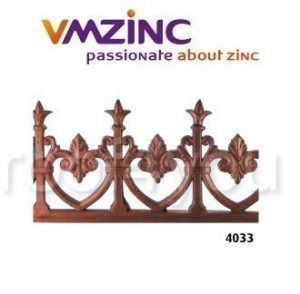 Gard ornamental - Decor standard VMZINC, inaltime 500 mm, lungime 945 mm, Model 4033