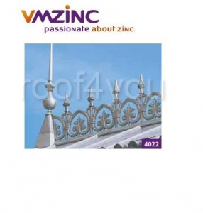 Gard ornamental - Decor standard VMZINC, inaltime 700 mm, lungime 1140 mm, Model 4022