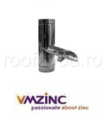 - Jgheaburi si burlane din titan zinc natural - Deversor cu clapeta Ø100 titan zinc Quartz VMZINC