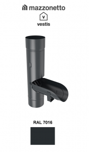 - Jgheaburi si burlane din aluminiu prevopsit - Deversor cu clapeta Ø80, Aluminiu Mazzonetto Vestis, RAL 7016