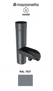 - Jgheaburi si burlane din aluminiu prevopsit - Deversor cu clapeta Ø80, Aluminiu Mazzonetto Vestis, RAL 7037