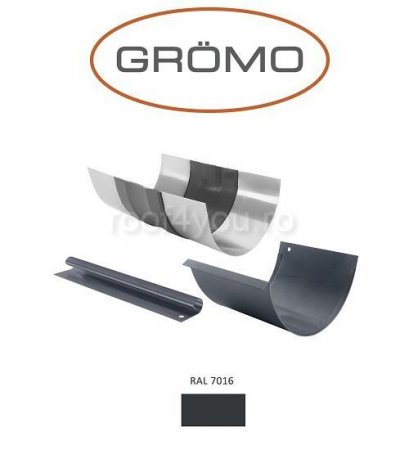 - Jgheaburi si burlane din aluminiu prevopsit - Element de dilatare jgheab 333mm, Aluminiu GROMO, RAL 7016