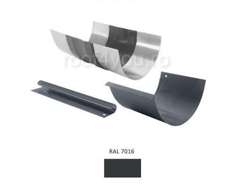 Accesorii invelitori si fatade - Element de dilatare jgheab 333mm, Aluminiu GROMO, RAL 7016