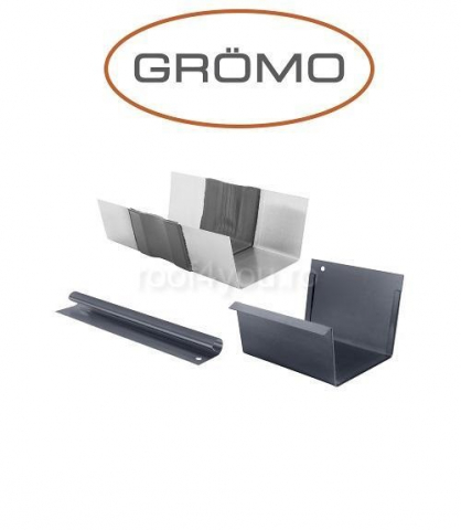 - Jgheaburi si burlane din aluminiu prevopsit - Element de dilatare jgheab rectangular 400mm, Aluminiu GROMO, RAL 7016