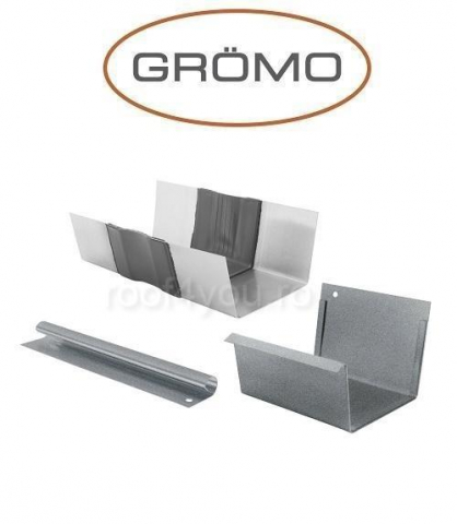 - Jgheaburi si burlane din aluminiu prevopsit - Element de dilatare jgheab rectangular 400mm, Aluminiu GROMO, RAL 7005
