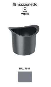 - Jgheaburi si burlane din aluminiu prevopsit - Racord cu guler Ø100, Aluminiu Mazzonetto Vestis, RAL 7037 - 3D