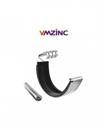- Sisteme invelitori si fatade - Element imbinare jgheab cu garnitura si ranforsare semicircular 400 , Titan Zinc natural Gromo