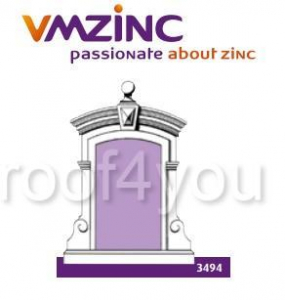 Lucarne - Fereastra lucarna standard VMZINC, golul de fereastra 1.30 x 0.75 m,  inaltime 2.09 m, latime 1.48, Model 3494