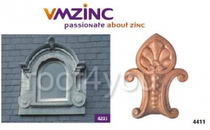 Lucarne - Fereastra lucarna standard VMZINC, golul de fereastra 0.75 x 0.46 m,  inaltime 1.12 m, latime 1.04, Model 4203