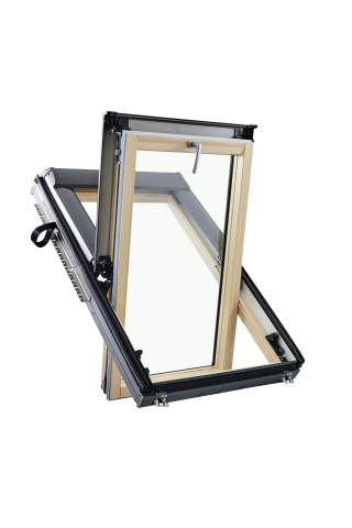 ROTO - fereastra-mansarda-designo-r68c-deschidere-mediana-lemn