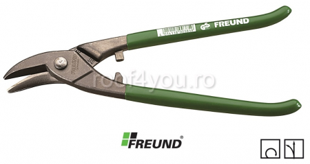 Foarfeci stanga circulare - Foarfeca cu taietura pe stanga verde 275mm Freund