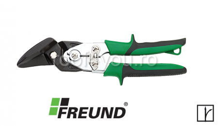 - Foarfeci - Foarfeca tabla taiere offset in linie dreapta sau la dreapta, lungime 260mm, max. 1,8mm titan zinc si 1,2mm otel prevopsit, Freund