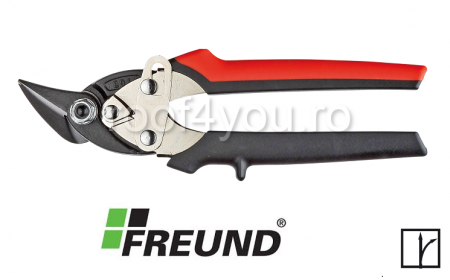 Foarfeci dreapta - Foarfeca tabla taiere offset "MINI"in linie dreapta sau la dreapta, lungime 180mm, max. 1mm titan zinc si 0,8mm otel prevopsit, Freund