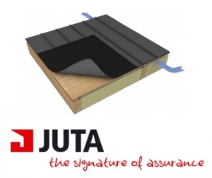 Folii de difuzie - Folie anticondens cu covor de ventilare, greutate 450 gr/mp, fara banda banda de sigilare, rola de 37.5mp, JUTA JUTA