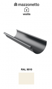 - Jgheaburi si burlane din aluminiu prevopsit - Jgheab semicircular Ø125 / 3m, Burlan Ø80, Aluminiu Mazzonetto Vestis, RAL 9010