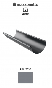 Jgheab semicircular Ø190 / 3m, Burlan Ø120, Aluminiu Mazzonetto Vestis, RAL 7037 [1]