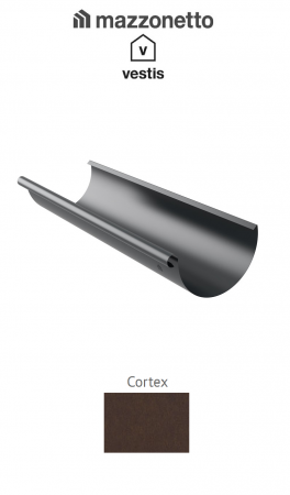 - Jgheaburi si burlane din aluminiu prevopsit - Jgheab semicircular Ø125, L=3m, Aluminiu Mazzonetto Vestis, RAL CORTEX