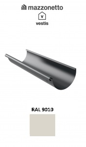 - Sisteme invelitori si fatade - Jgheab semicircular Ø150, L=3m, Aluminiu Mazzonetto Vestis, RAL 9010