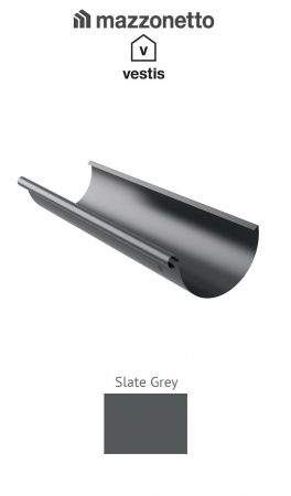 - Jgheaburi si burlane din aluminiu prevopsit - Jgheab semicircular Ø150, L=3m, Aluminiu Mazzonetto Vestis RAL SLATE GREY