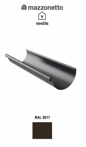 Aluminiu prevopsit - Jgheab semicircular Ø190 / 3m, Burlan Ø120, Aluminiu Mazzonetto Vestis, RAL 7037