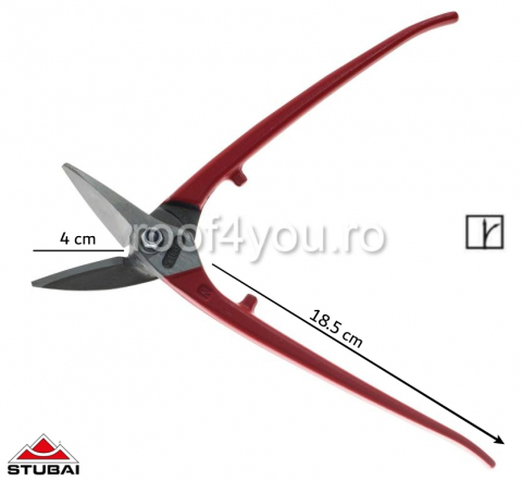 - Lichidare stoc - Kombi Blechschere dreapta, lungime 280mm, greutate 600gr, Stubai