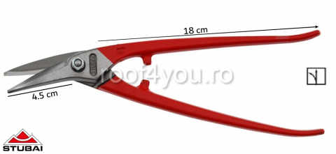 - Lichidare stoc - Kombi Blechschere stanga, lungime 280mm, greutate 600gr, Stubai