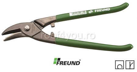 Foarfeci dreapta circulare - Foarfeca cu taietura pe dreapta verde 250mm Freund