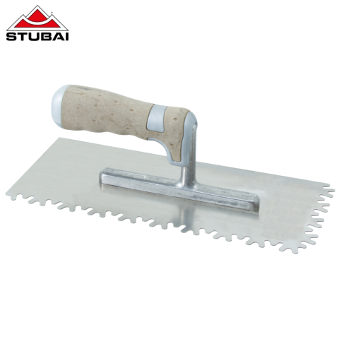 Mistrie pentru finisare cu crestaturi speciale, maner din piele, INOX [1]